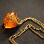 Vintage baltic amber pendant with chain